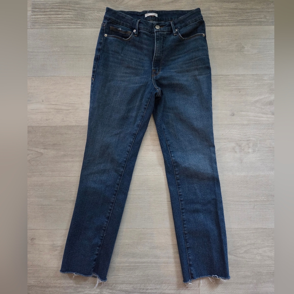 Good American Straight Leg with Raw Hem - Picture 2 of 9